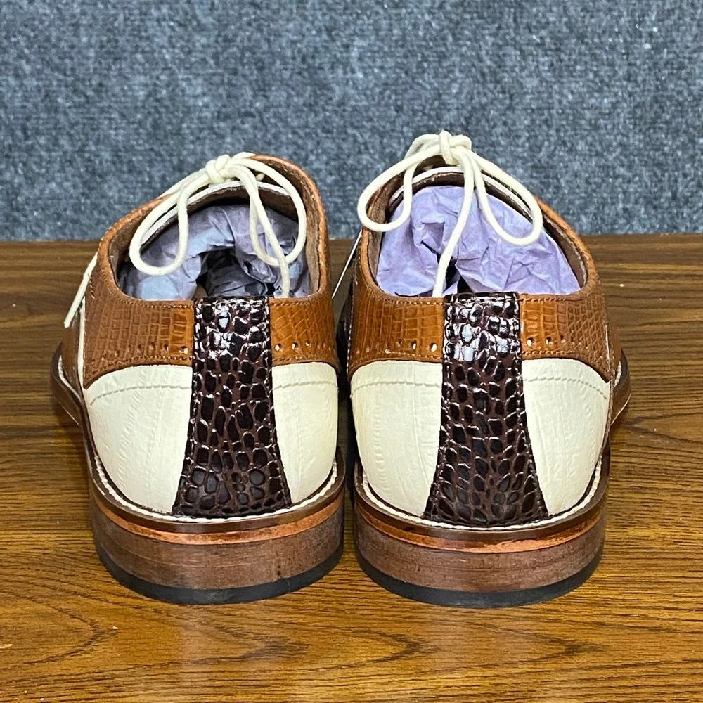 Stacy Adams‎ Gallinari Brown Multi Leather Oxford Dress Shoes Mens Size 10M NIB